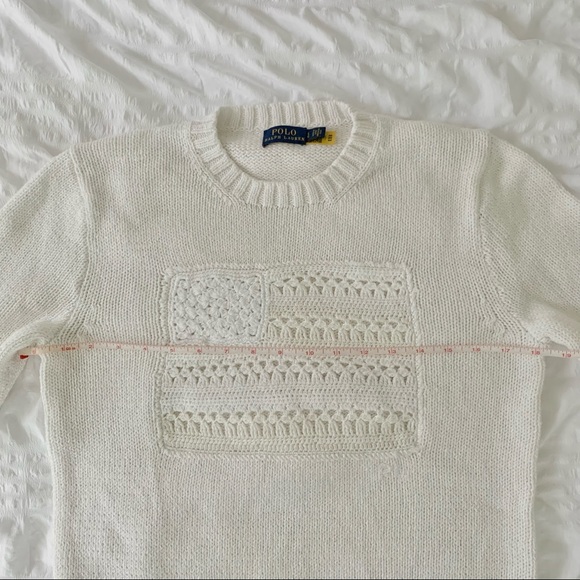 New Ralph Lauren American Flag White Sweater - Picture 8 of 12
